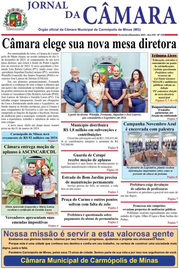 Jornal da Câmara - Novembro/Dezembro/2023