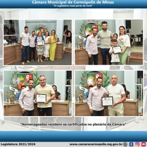 Câmara entrega moções de aplausos a autores e intérpretes do Hino a Carmópolis