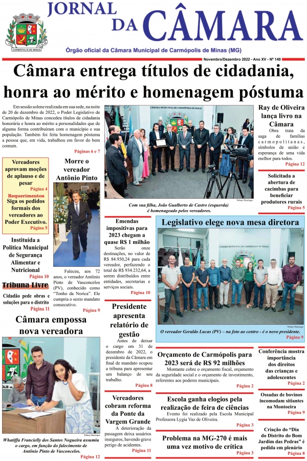 Jornal da Câmara - Novembro/Dezembro/2022