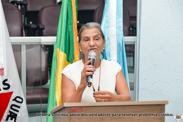 Precariedade do acesso ao Bairro São Bento leva moradora à Tribuna da Câmara